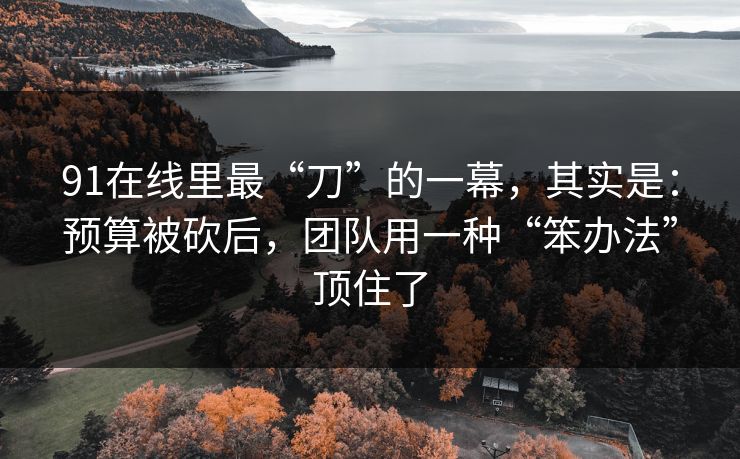 91在线里最“刀”的一幕，其实是：预算被砍后，团队用一种“笨办法”顶住了