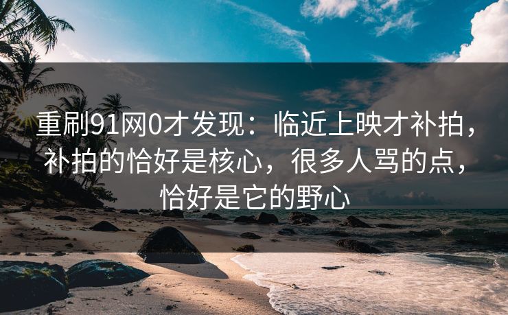 重刷91网0才发现：临近上映才补拍，补拍的恰好是核心，很多人骂的点，恰好是它的野心