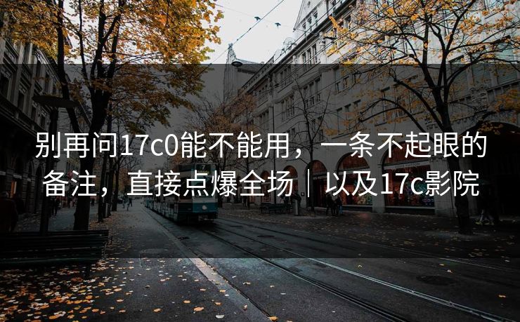 别再问17c0能不能用，一条不起眼的备注，直接点爆全场｜以及17c影院