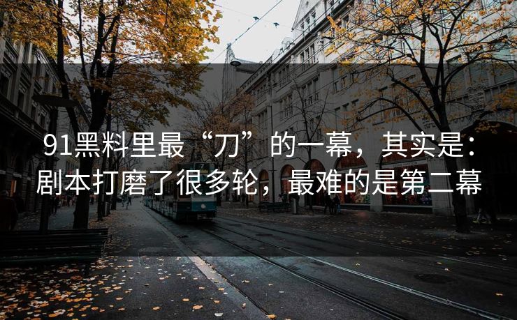 91黑料里最“刀”的一幕，其实是：剧本打磨了很多轮，最难的是第二幕
