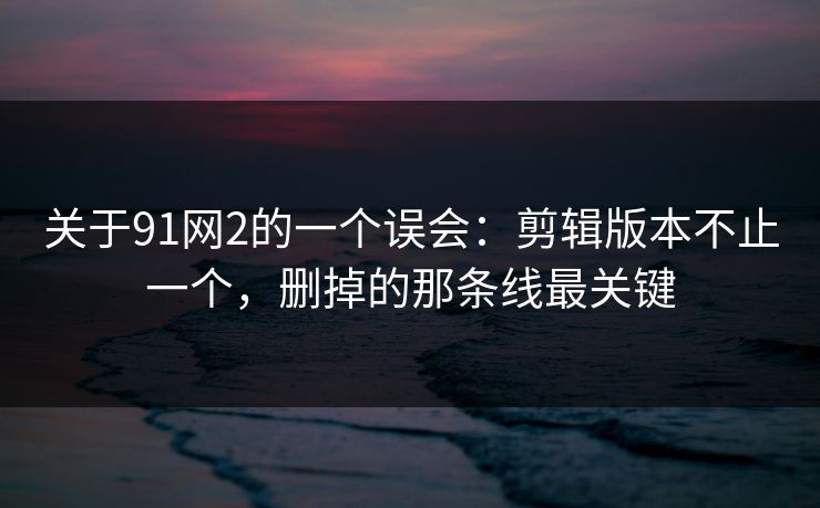 关于91网2的一个误会：剪辑版本不止一个，删掉的那条线最关键