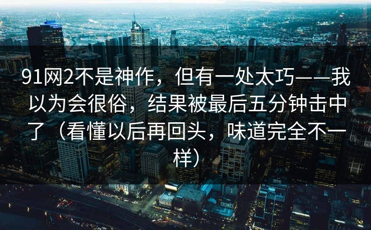 91网2不是神作，但有一处太巧——我以为会很俗，结果被最后五分钟击中了（看懂以后再回头，味道完全不一样）